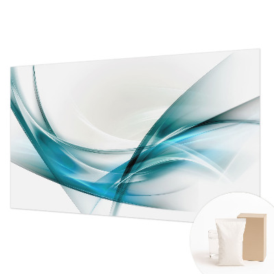 Vliestapete fürs Wohnzimmer mit blauem Wellendesign