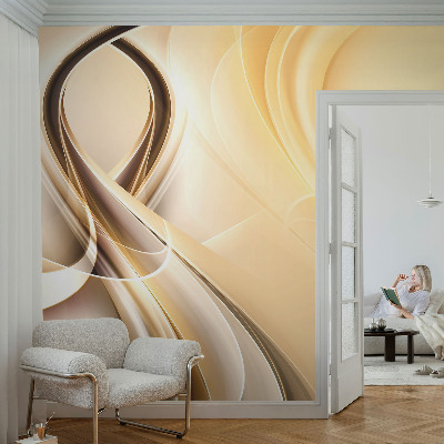 Wand-Fototapete mit wellenförmigem Linienmuster
