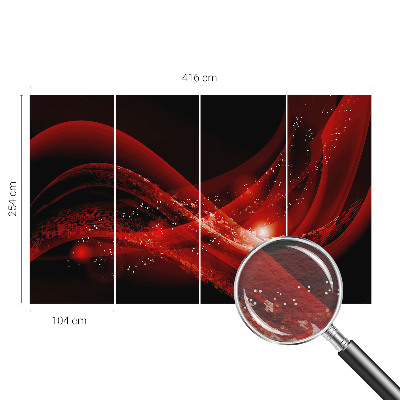 Dekorative Wand-Fototapete mit rotem Wirbel als Motiv