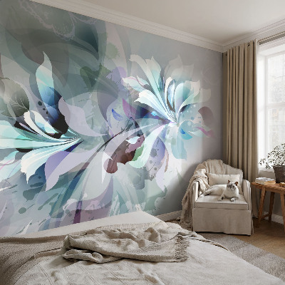Vlies-Fototapete fürs Wohnzimmer mit floraler abstrakter Gestaltung
