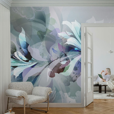 Vlies-Fototapete fürs Wohnzimmer mit floraler abstrakter Gestaltung