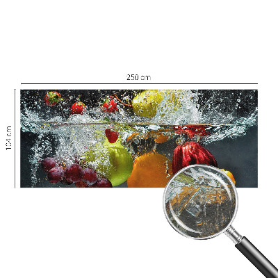 Vliestapete fürs Wohnzimmer mit einem Motiv aus Früchten im Wasser