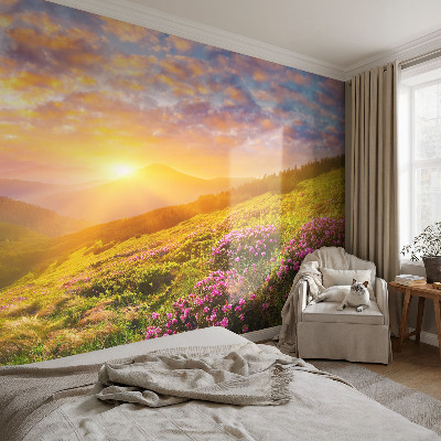 Bedruckte Vlies-Fototapete mit Motiv Bergen in Westen