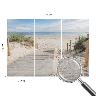 Dekorative Wand-Fototapete mit Motiv eines Holzstegs