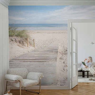 Dekorative Wand-Fototapete mit Motiv eines Holzstegs