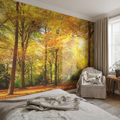 Vlies-Fototapete mit Motiv goldener Blätter