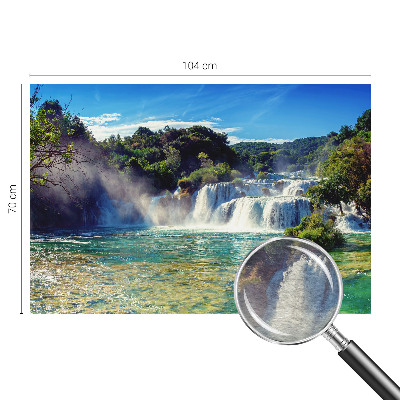 Fototapete fürs Wohnzimmer mit einer Wasserfalllandschaft