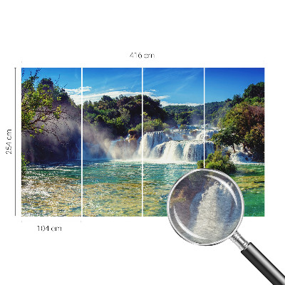 Fototapete fürs Wohnzimmer mit einer Wasserfalllandschaft
