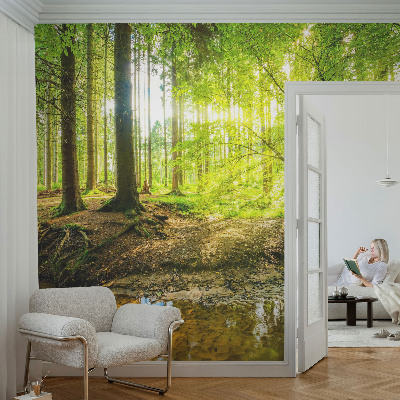Fototapete fürs Schlafzimmer mit einer grünen Landschaft