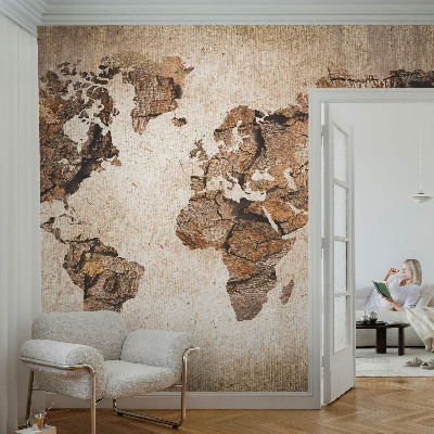Motivtapete aus Vlies mit Holzkarte als Motiv