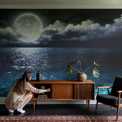 Vliestapete fürs Wohnzimmer mit dem Motiv „Nachtmeer“