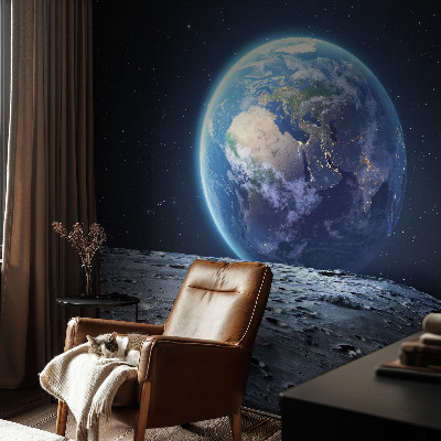Vliestapete fürs Schlafzimmer mit einem kosmischen Panorama
