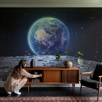 Vliestapete fürs Schlafzimmer mit einem kosmischen Panorama