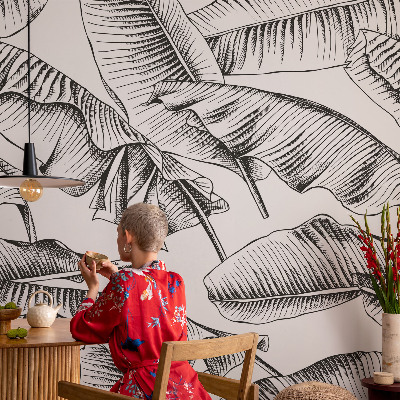 Fototapete fürs Schlafzimmer mit Motiv aus Bananenblättern