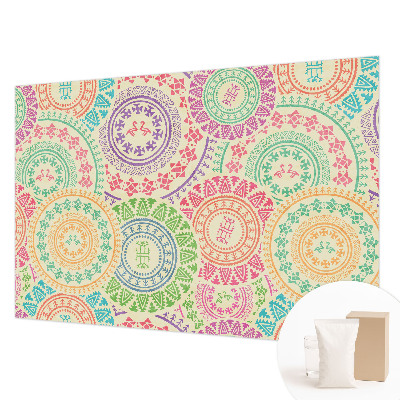 Vlies-Fototapete fürs Schlafzimmer mit bunten Mandalas