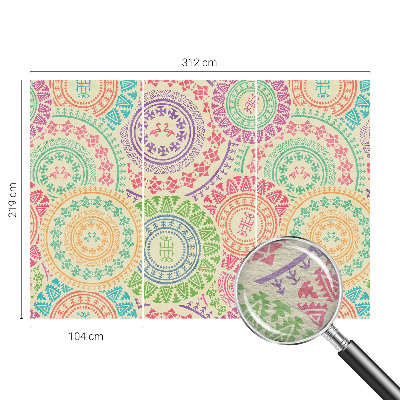 Vlies-Fototapete fürs Schlafzimmer mit bunten Mandalas