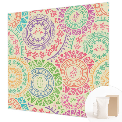 Vlies-Fototapete fürs Schlafzimmer mit bunten Mandalas