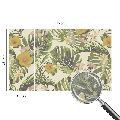 Fototapete fürs Schlafzimmer mit exotischer Flora als Motiv