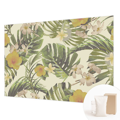 Fototapete fürs Schlafzimmer mit exotischer Flora als Motiv