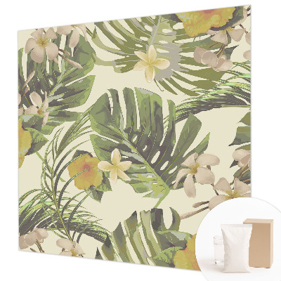 Fototapete fürs Schlafzimmer mit exotischer Flora als Motiv