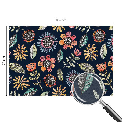 Vlies-Fototapete fürs Wohnzimmer mit Blumenmosaik