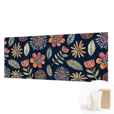 Vlies-Fototapete fürs Wohnzimmer mit Blumenmosaik