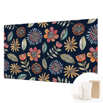 Vlies-Fototapete fürs Wohnzimmer mit Blumenmosaik