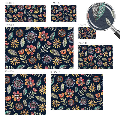 Vlies-Fototapete fürs Wohnzimmer mit Blumenmosaik