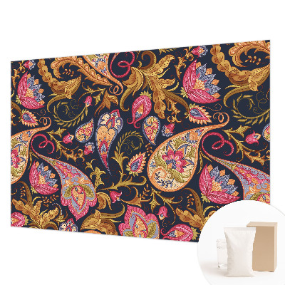 Vliestapete fürs Schlafzimmer mit buntem Paisley‑Motiv