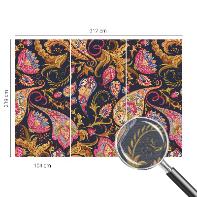Vliestapete fürs Schlafzimmer mit buntem Paisley‑Motiv