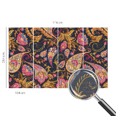 Vliestapete fürs Schlafzimmer mit buntem Paisley‑Motiv