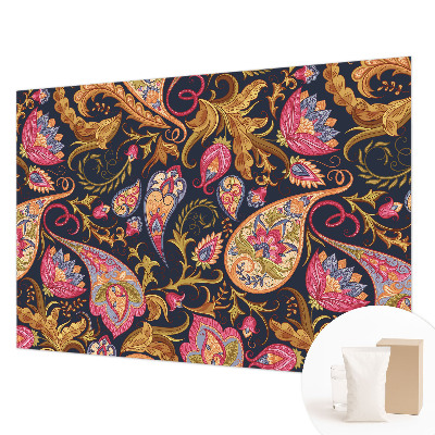 Vliestapete fürs Schlafzimmer mit buntem Paisley‑Motiv