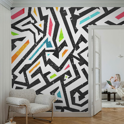 Fototapete fürs Wohnzimmer mit einem abstrakten Mosaikmotiv