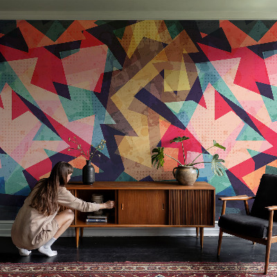 Vlies-Fototapete fürs Wohnzimmer mit buntem Muster