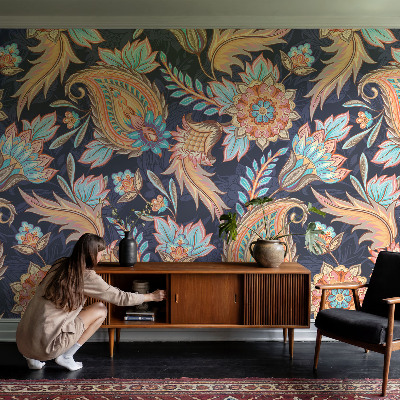 Vlies-Fototapete fürs Schlafzimmer mit floralem Muster
