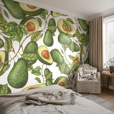 Bedruckte Vlies-Fototapete mit Avocado-Muster