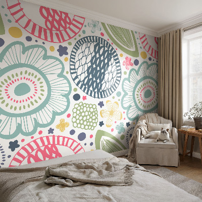 Vliestapete fürs Schlafzimmer mit Blumenmuster