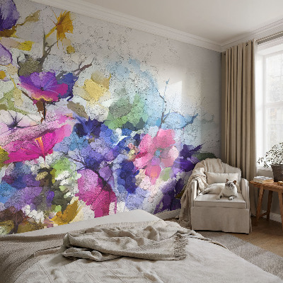 Fototapete mit abstraktem Blumenmotiv