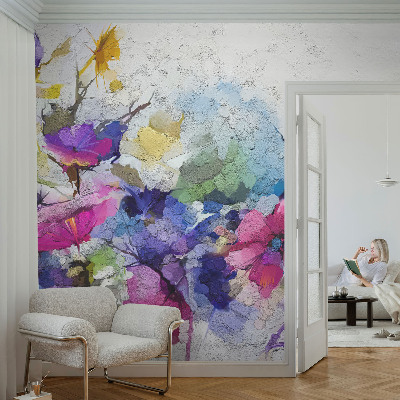 Fototapete mit abstraktem Blumenmotiv
