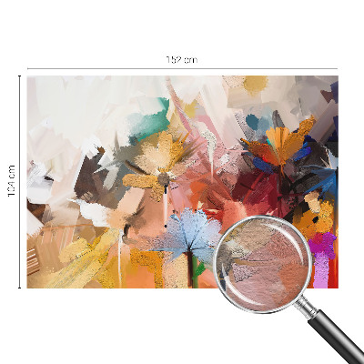 Fototapete fürs Wohnzimmer mit einem floralen, abstrakten Motiv