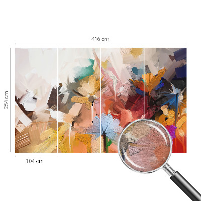 Fototapete fürs Wohnzimmer mit einem floralen, abstrakten Motiv