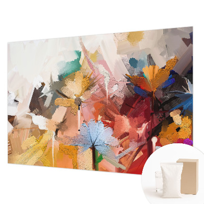 Fototapete fürs Wohnzimmer mit einem floralen, abstrakten Motiv