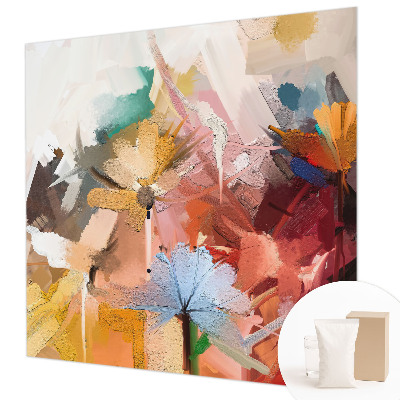 Fototapete fürs Wohnzimmer mit einem floralen, abstrakten Motiv