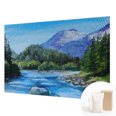 Vlies-Fototapete fürs Kinderzimmer mit einer freundlichen Berglandschaft