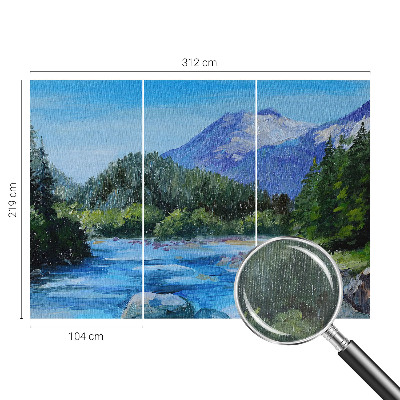Vlies-Fototapete fürs Kinderzimmer mit einer freundlichen Berglandschaft