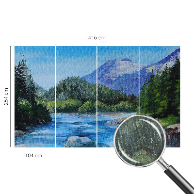 Vlies-Fototapete fürs Kinderzimmer mit einer freundlichen Berglandschaft