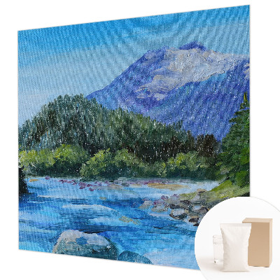 Vlies-Fototapete fürs Kinderzimmer mit einer freundlichen Berglandschaft