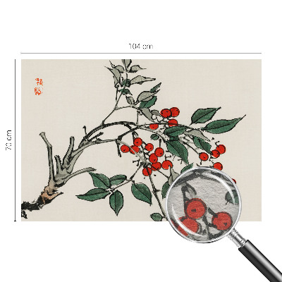 Moderne Vlies-Fototapete mit einem Zweig voller Beeren
