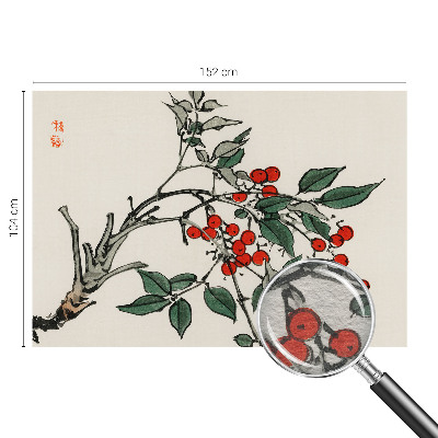 Moderne Vlies-Fototapete mit einem Zweig voller Beeren