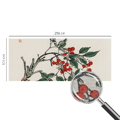 Moderne Vlies-Fototapete mit einem Zweig voller Beeren